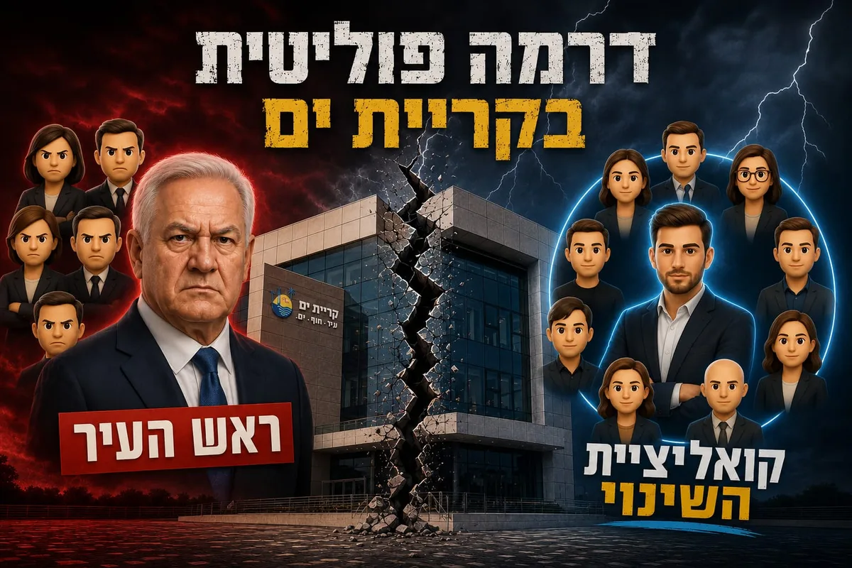 מבוכה לראש עירית קריית ים, דוד אבן צור, שאיבד את הרוב הנדרש במועצת העיר